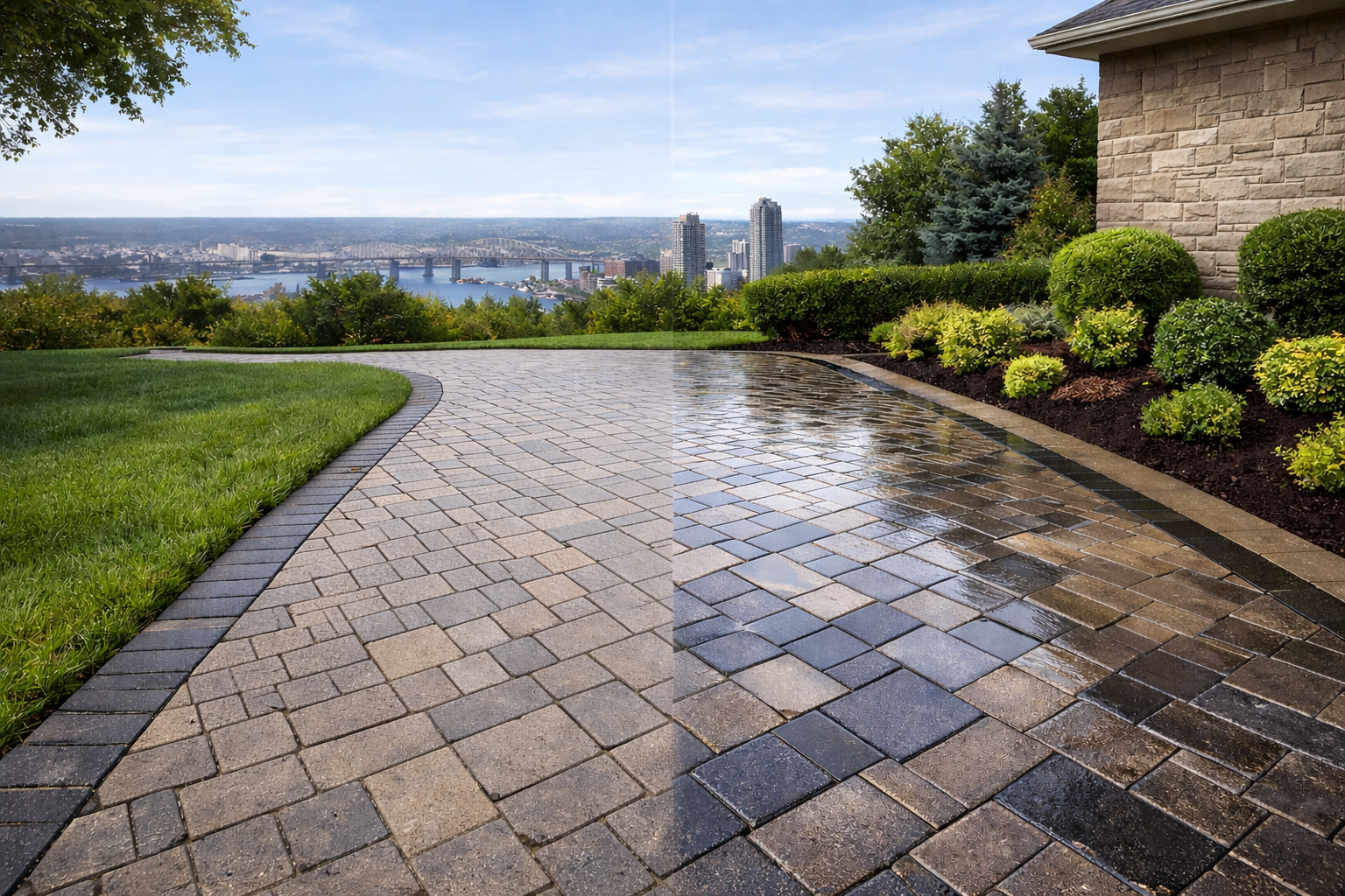 Interlock patio and driveway restoration